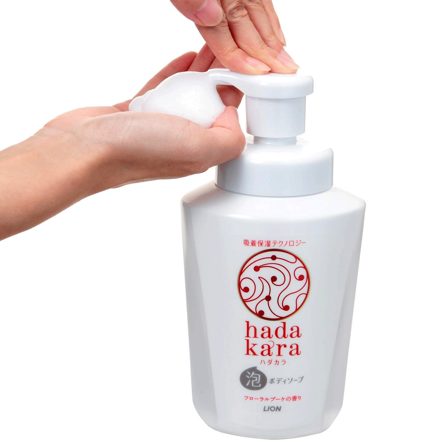 [라이온] 하다카라 바디 샴푸 거품 타입 플로랄 부케의 향기 본체 550ml
