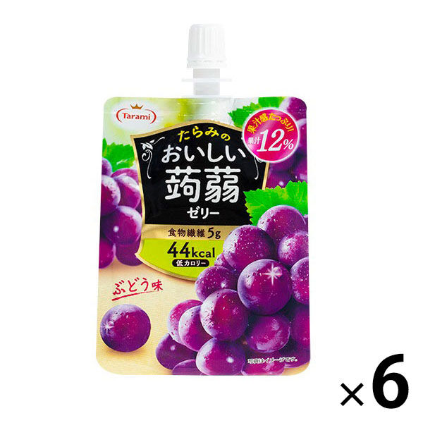たらみ 맛있는 곤약 젤리 포도 맛 150g 1 세트 (6 개입)