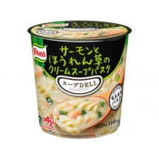 연어와 시금치 크림 수프 파스타컵