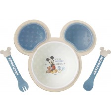 미키 마우스 한손으로 이유식 팔레트 블루