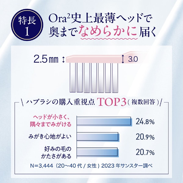선 스타 SUNSTAR Ora2 오라 투 오라 투 프리미엄 허브 브러시 매끄러운 컴팩트 한 부드러운 1 개 [칫솔]