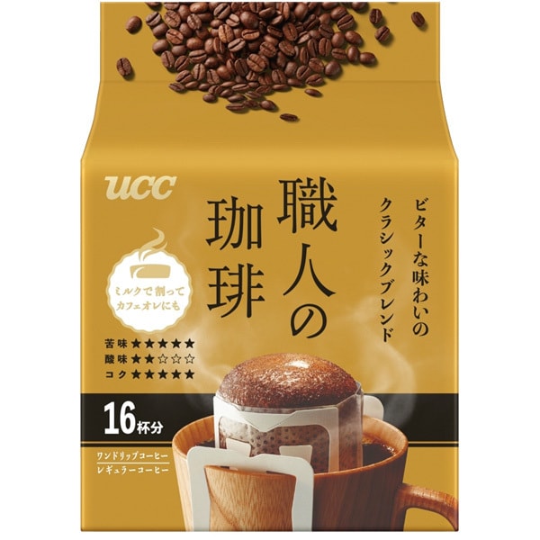 UCC 유시씨 장인의 커피 원드립 커피 비터인 맛의 클래식 블렌드 112g(7g×16봉)